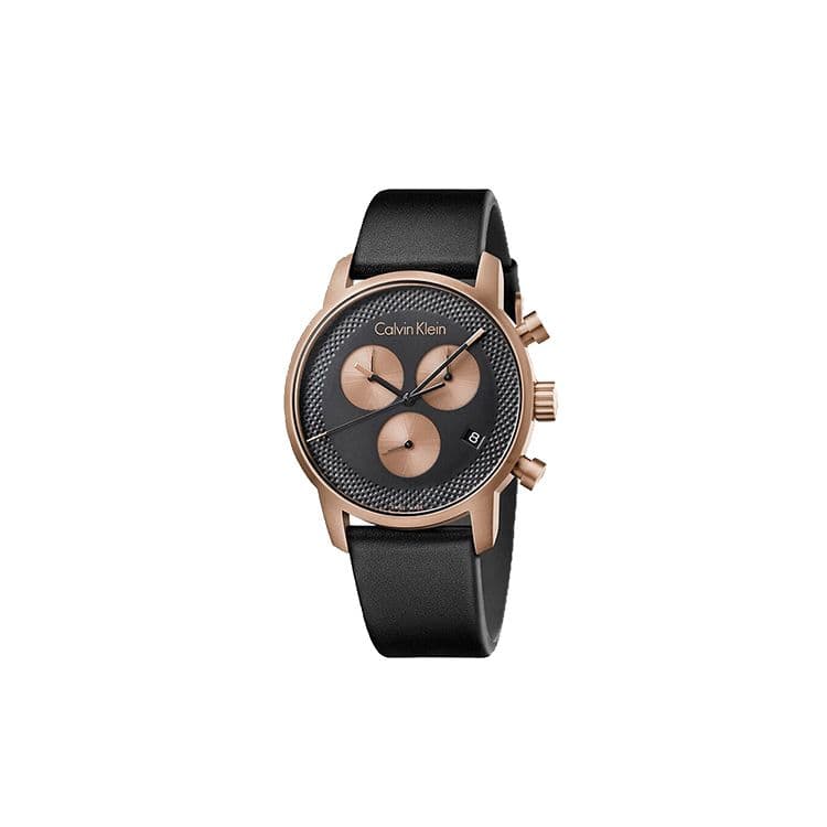 Calvin Klein CK Quartz Series Watch Quartz Movement Leather Strap 43Mm Black Dial Men watches K2G17TC1 Black
