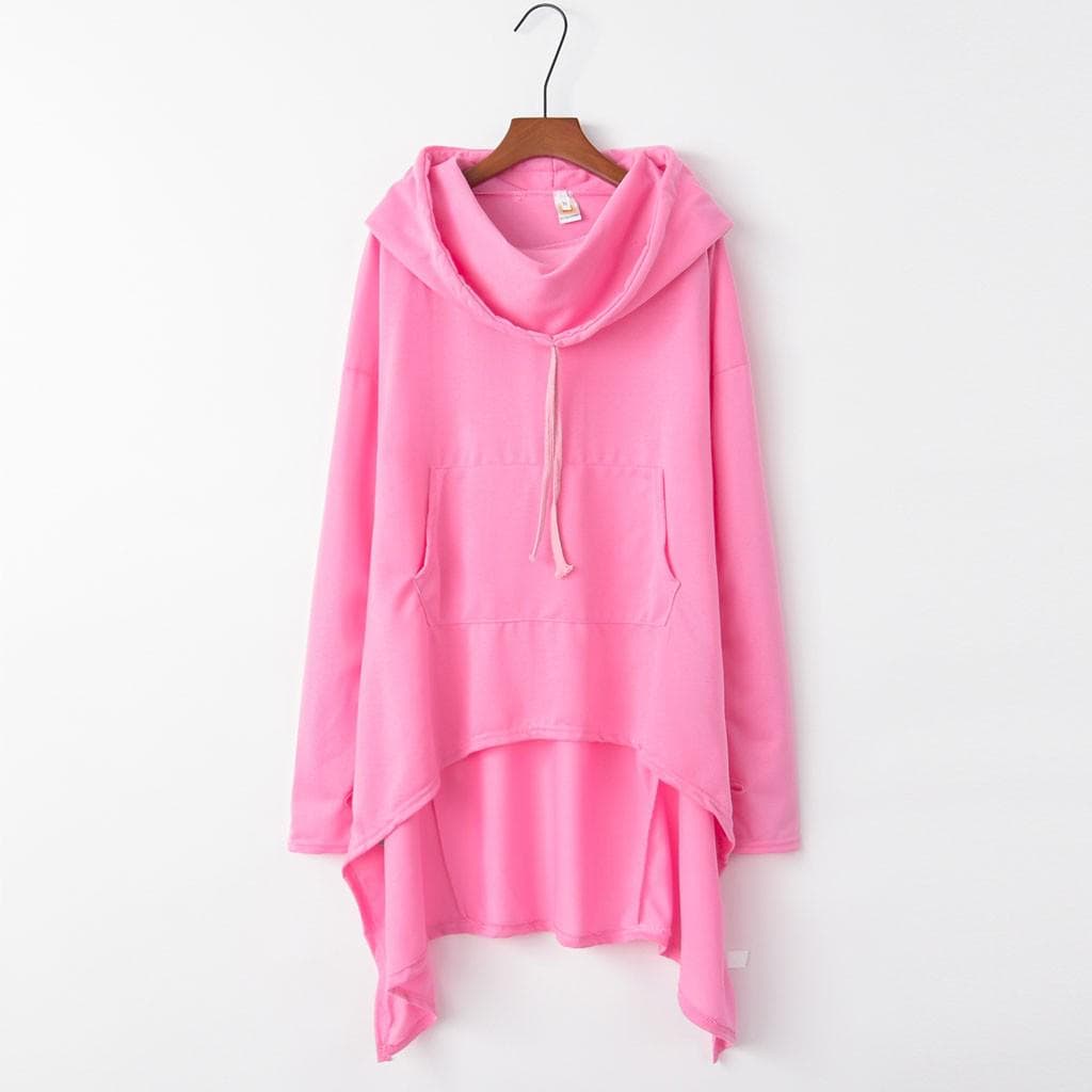 Women's Spring and Autumn Hoodie Long Hooded Sweatshirt Large Size Long Single Layer Hoodie Top M