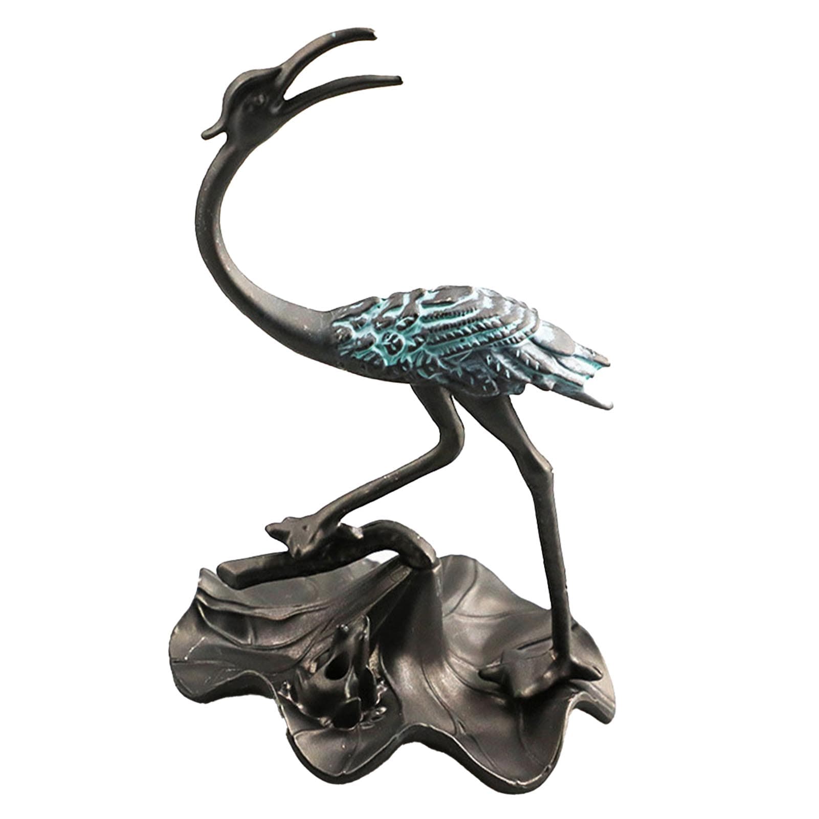 Crane Ornament Decorative Creative Zinc Alloy Delicate Bird Sculpture for Home Office Decoration