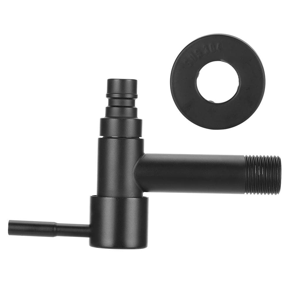 G1/2in Black Stainless Steel Washing Machine Faucet Single Cold Sink Faucet Water TapBlack Short
