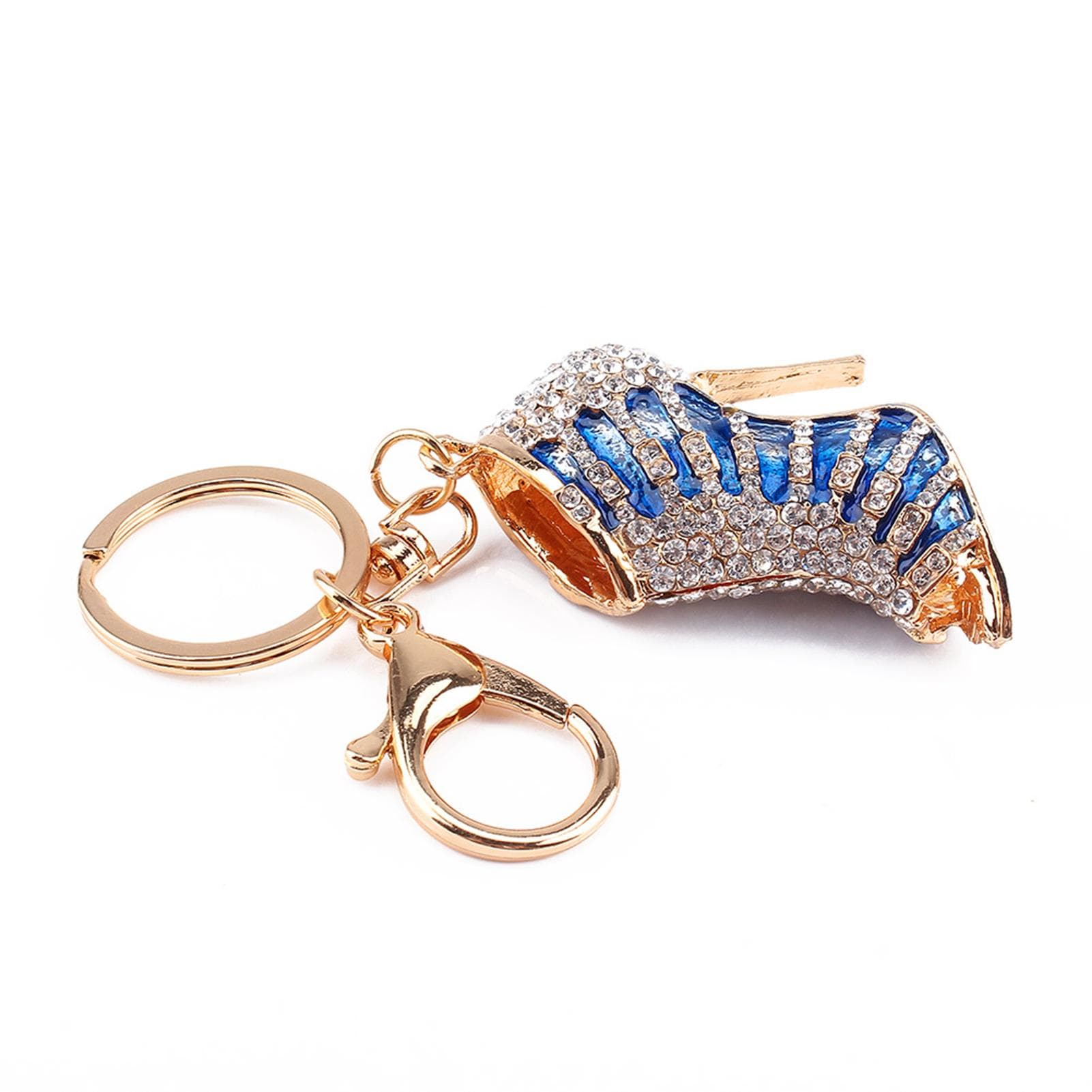 New Crystal Shoe High Heel Pendent Rhinestone Key Purse Bag Keyring Chain Gift