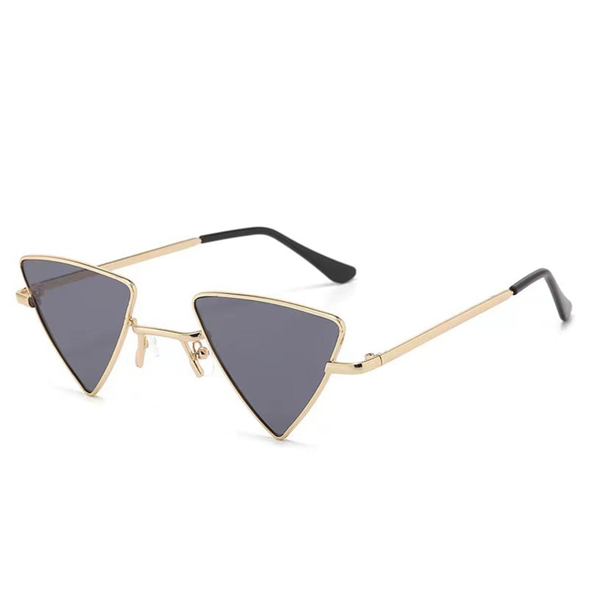 Men's Sunglasses Fashion Women's Glasses Universal Punk Triangle Sunglasses. gold