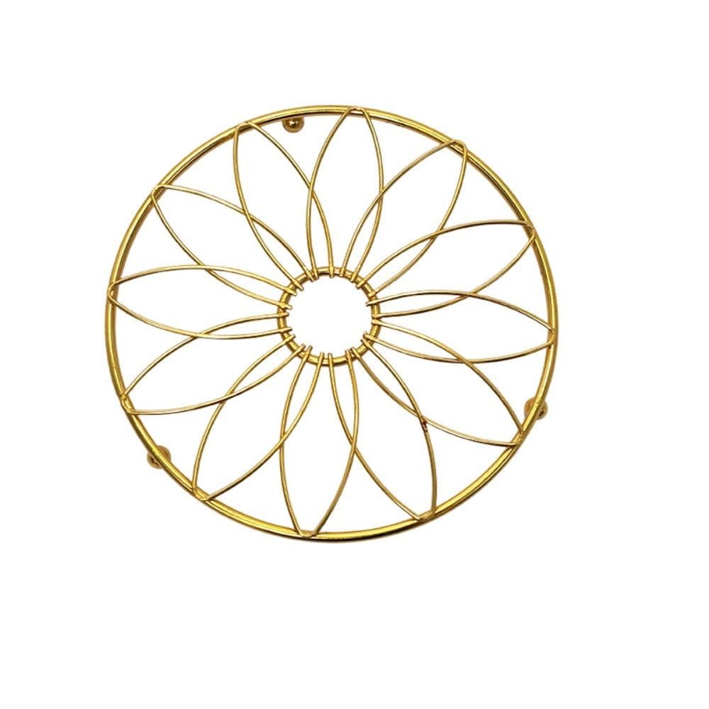 Rust-proof Metal Pot Mat Heighted Foot Hot Pot Holders Durable Gold Trivets Pot Steaming Style 3