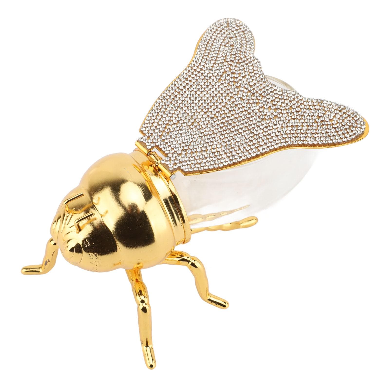Bee Shaped Spice Box Glass Metal Structure Versatile Spices Jar Condiment Container Seasoning Box L(for 6.5-9kg)