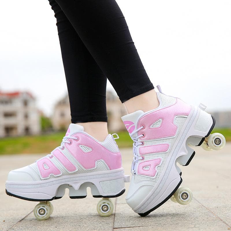 Deformed Four-wheel Runaway Shoes Can Go Skating Wheel Shoes New Roller Skates One-click Switch 34