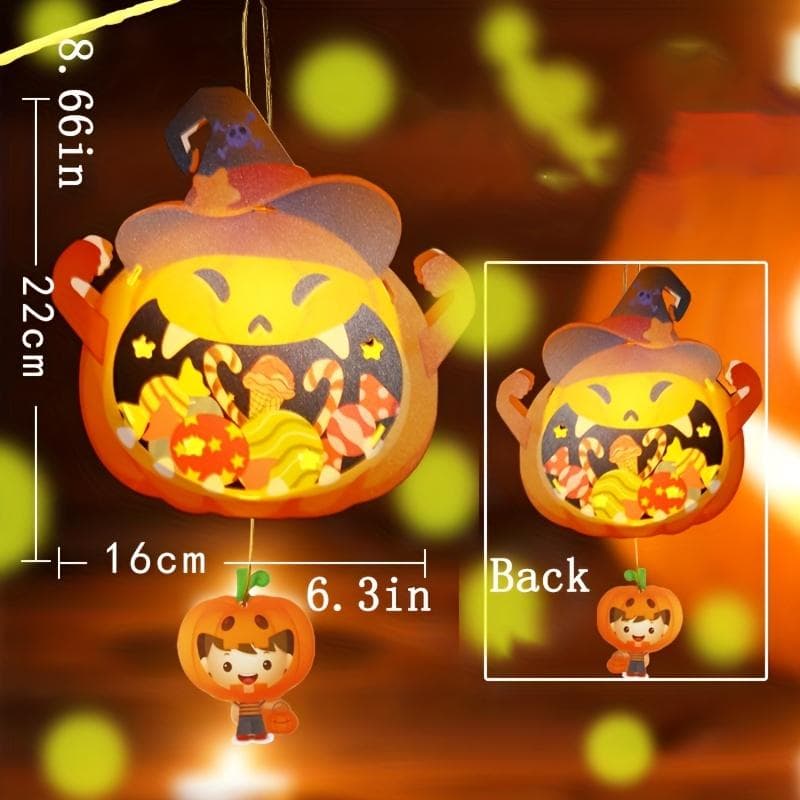 1pc Pumpkin Lantern DIY Halloween Decoration Children's Handmade DIY Material Bag Kindergarten Party Theme Activity Props Sugar Pumpkin