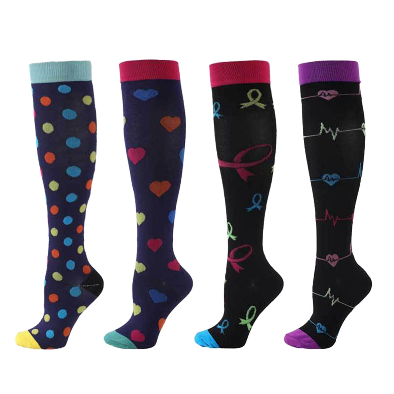 4 Pairs Socks for Men & Women Professional Sports Socks Athletic Stockings Outdoor Fitness L-XL