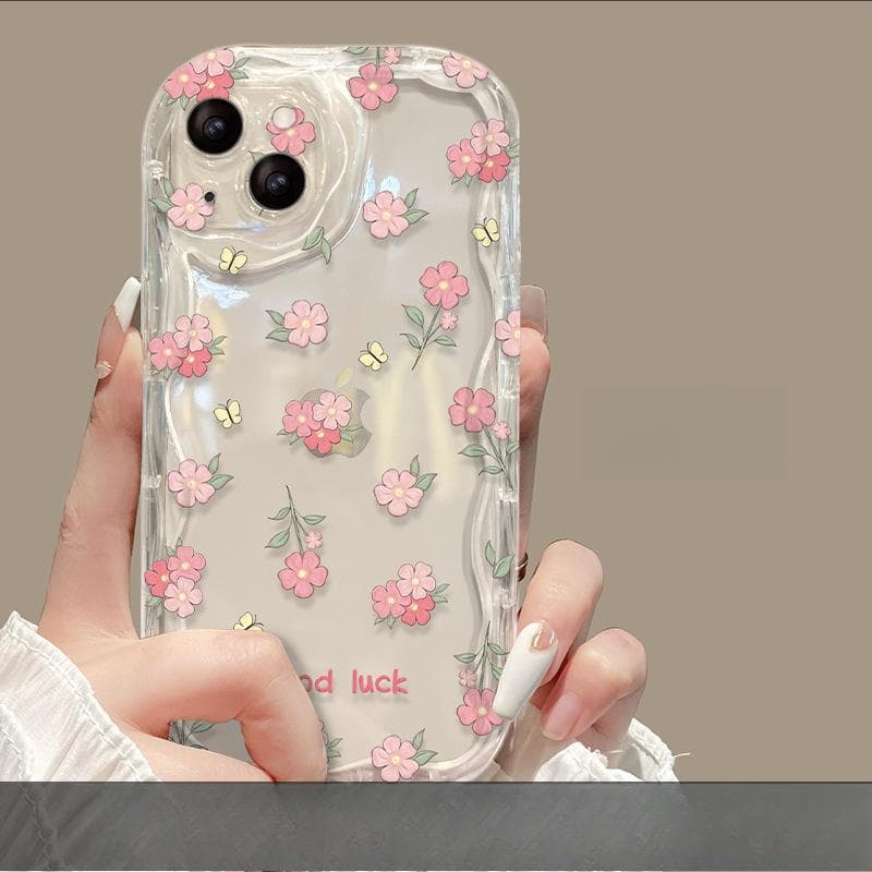 Fresh Floral Chains Are Suitable for Apple 15 Mobile Phone Case Iphone14/13pro Transparent Silicone Xsmax iPhone 6s Plus