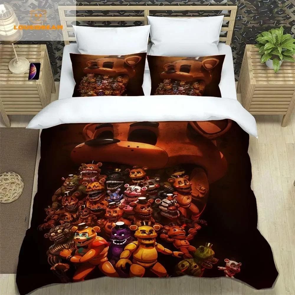 F-Five-Nights At Freddy´s FNAF Bedding Sheet Set King Twin Double Boys Bedding Mircofiber or Polyester Duvet Cover 140x200cm 3pcs