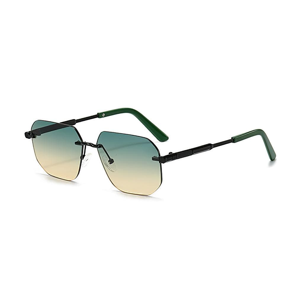 Vintage Sunglasses Women Frameless Gradient Lenses Modern Fashionable Glasses Metallic Texture Lightweight Simple Design