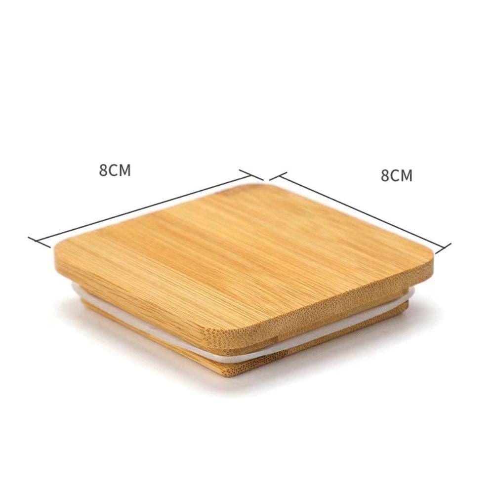 Sizes Compatible Kitchen Organization Wide Mouth Cover Canning Storage Wood Lids Mason Jar Lid coffee-square-80mm