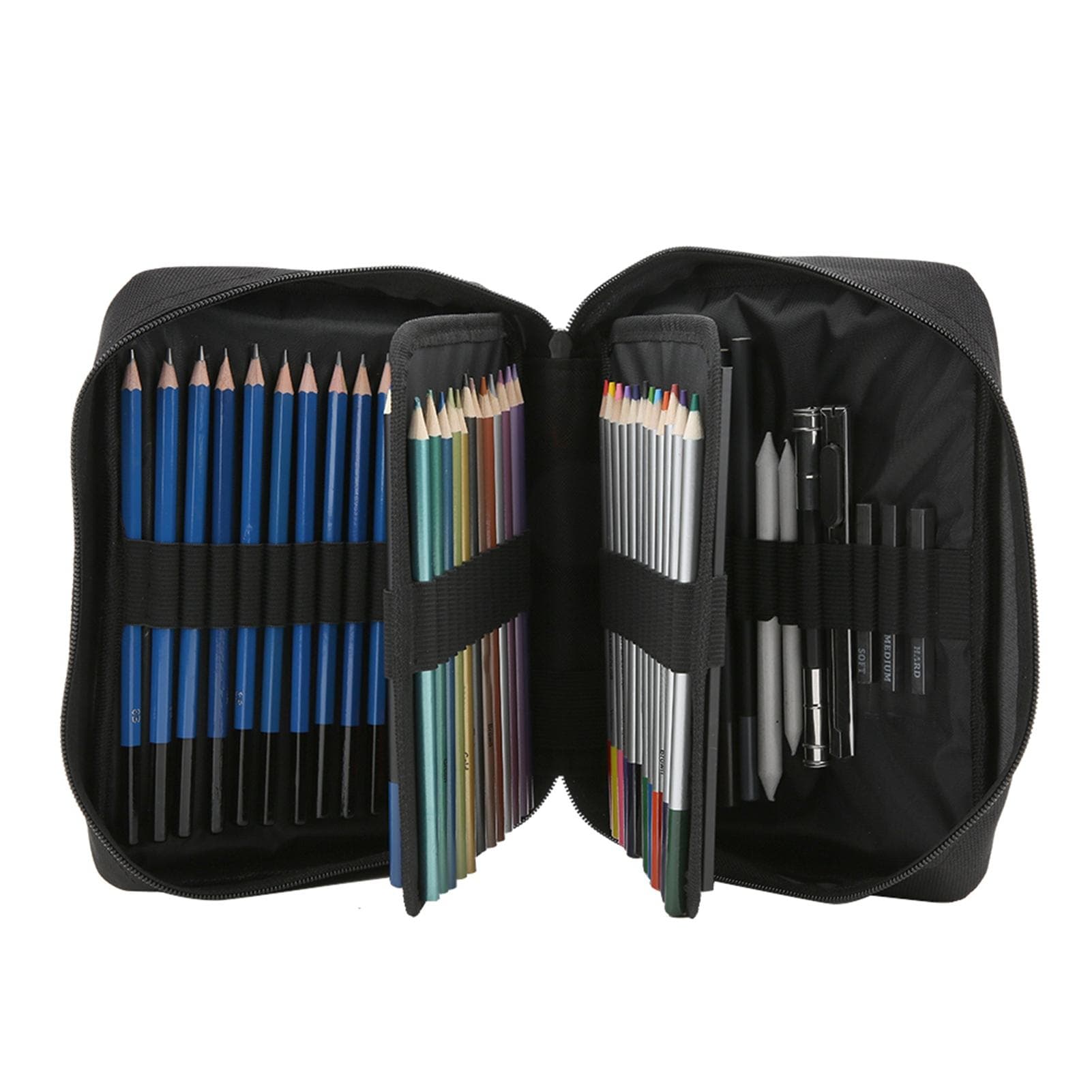 73pcs Sketching Drawing Colored Pencil Art Painting Charcoal Graphite Pencil Eraser Set73pcs