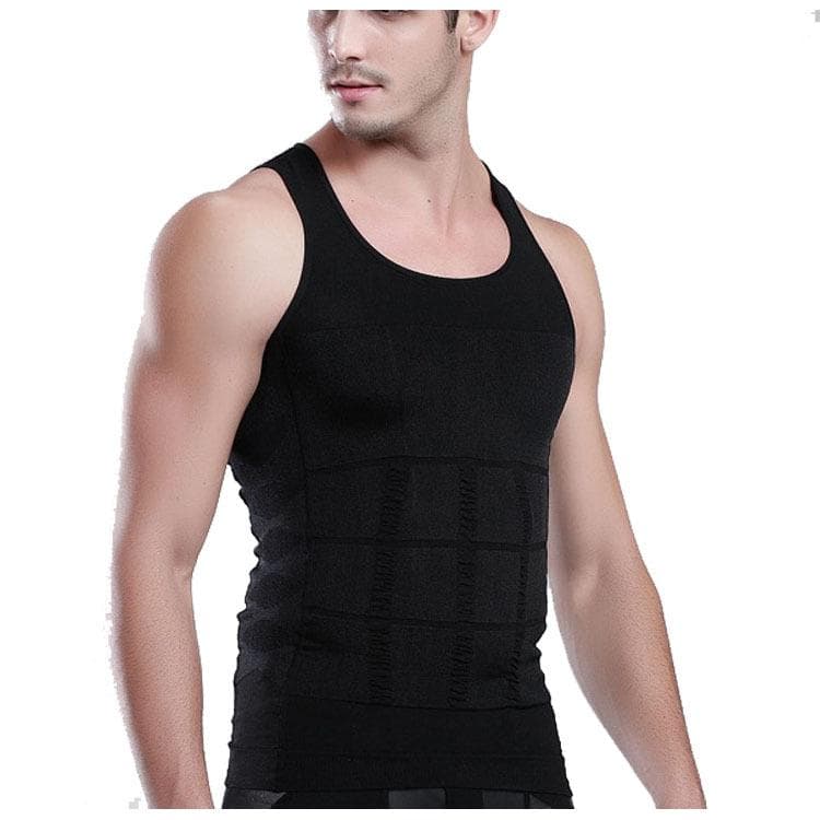 Men Corset Body Slimming Tummy Shaper Running Vest Belly Waist Girdle Shirt Black Shapewear Underwear Waist Shirts Running Vest L black