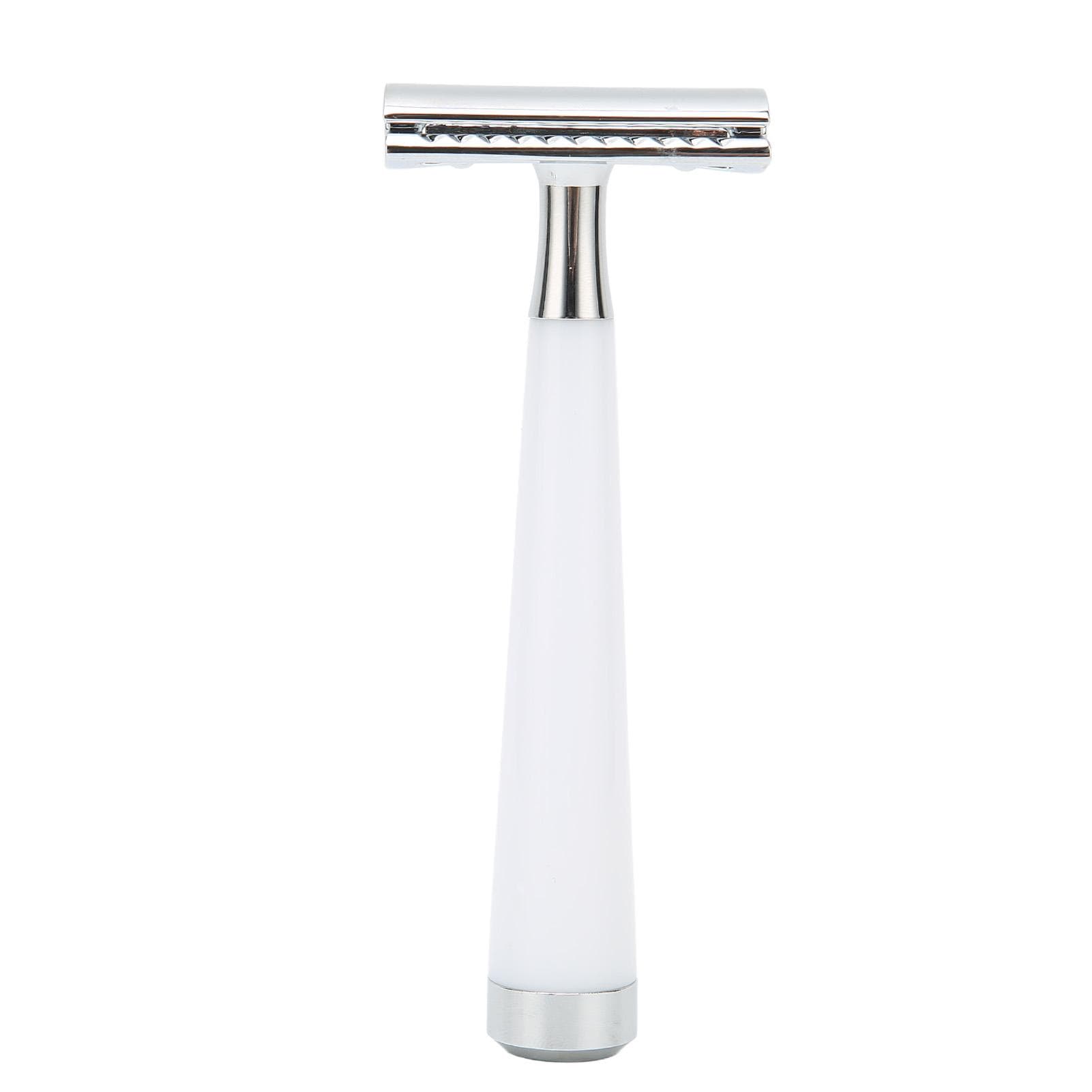 Manual Razors Fast Shave High Safety Double Edged Stable Sliding Easy to Use Long Handled Razors white