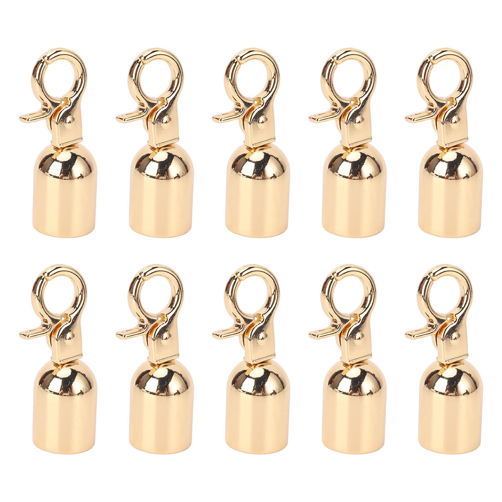 10 Sets Cord End Cap Zinc Alloy Multifunctional Rotating Jewelry Bracelet End Cap for Bags Shoes gold