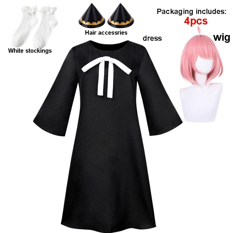 Anime Spy X Family Yor Forger Cosplay Costume Uniform Dress Suit Black Skirt Set Short Hair wig Women Clothes Party Halloween Christmas Kid Adults S