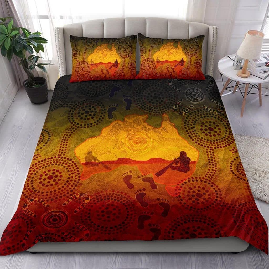 Purple Australian Original Bedding Set Geometric Pattern Duvet Cover Microfiber Indigenous Style Comforter Cover Twin King Size AU Single(140x210cm)