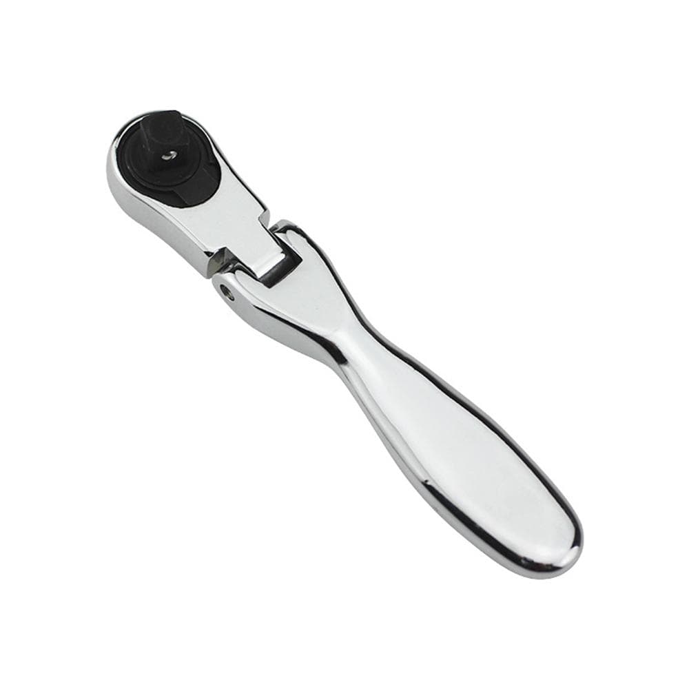 Mini 14 Inch Ratchet Wrench, 72-Tooth Reversible Chrome Vanadium Steel Ratchet Wrench with Socket silver