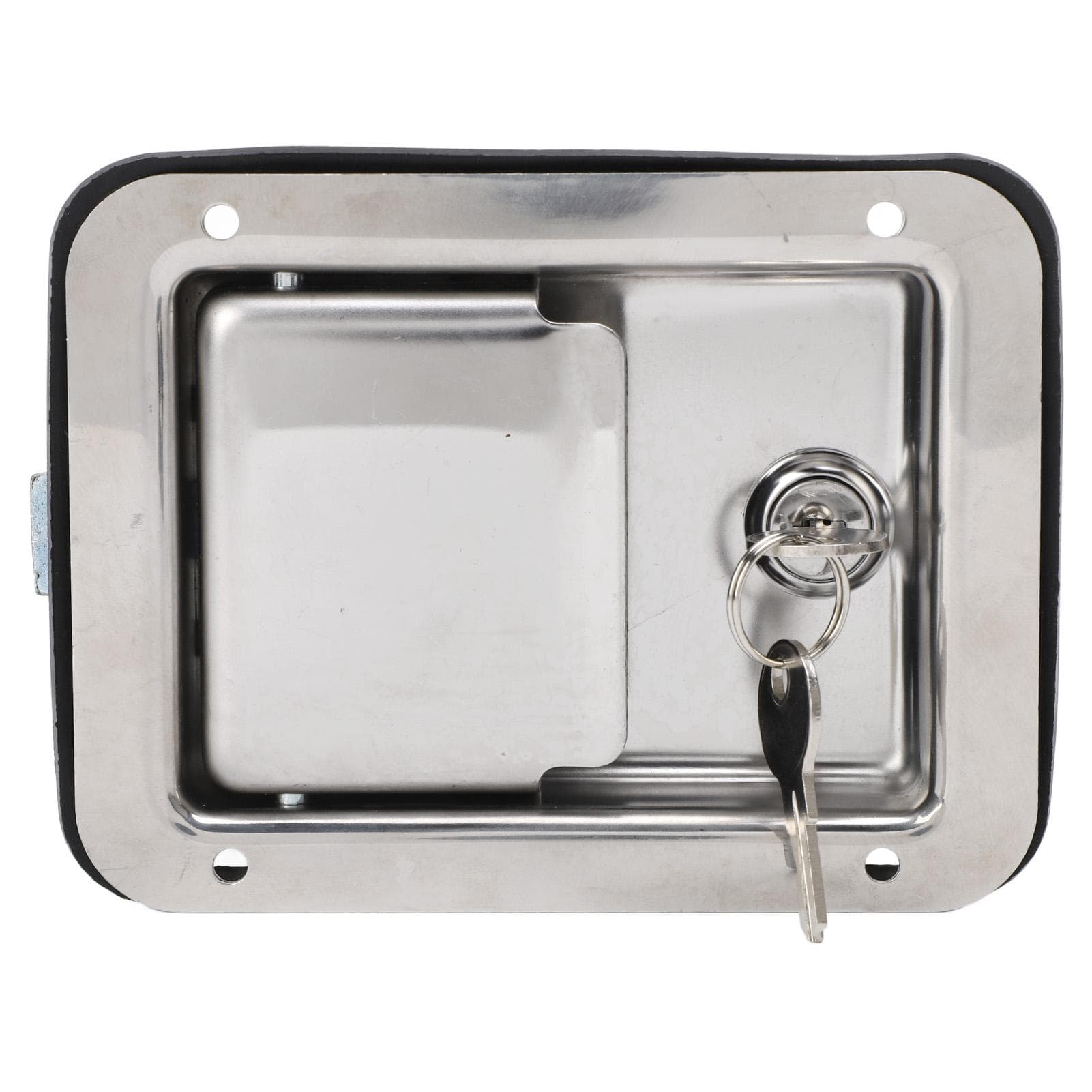 140 X 108mm Paddle Handle Lock with Keys 304 Stainless Steel Mirror Polished Flush Mount Toolbox