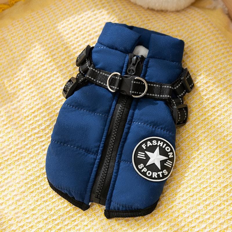 Autumn and Winter Dog Thickened Warm Jacket Fashion Out Traction Vest Cat Cotton Coat Teddy Pet Clothes L