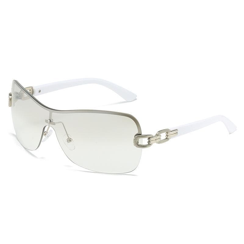 Fashion Frameless Women's Sun Glasses Y2K Spicy Girl Sunglasses UV400 Outdoor Shading Eyewear Oculos De Sol As shown in the figu