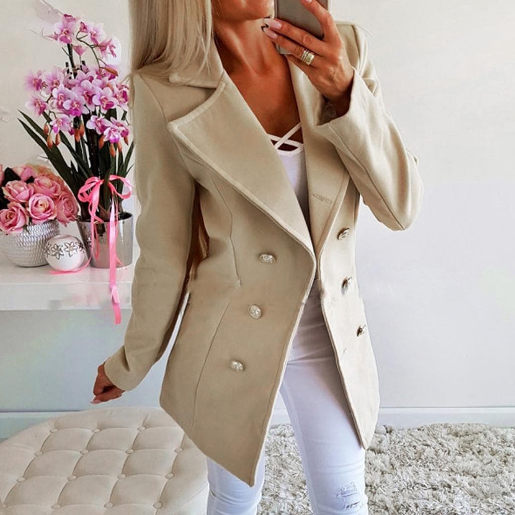 Autumn and Winter New Woolen Women's Coat and Top XL