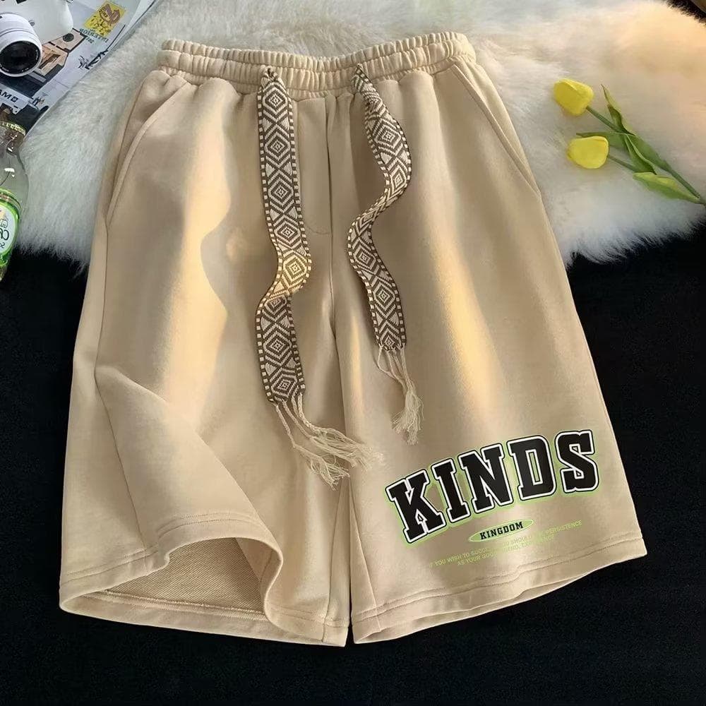 American Basketball Sports Shorts Men's Summer Loose Five-point Sweatpants Youth Medium Pants Versatile 5XL apricot
