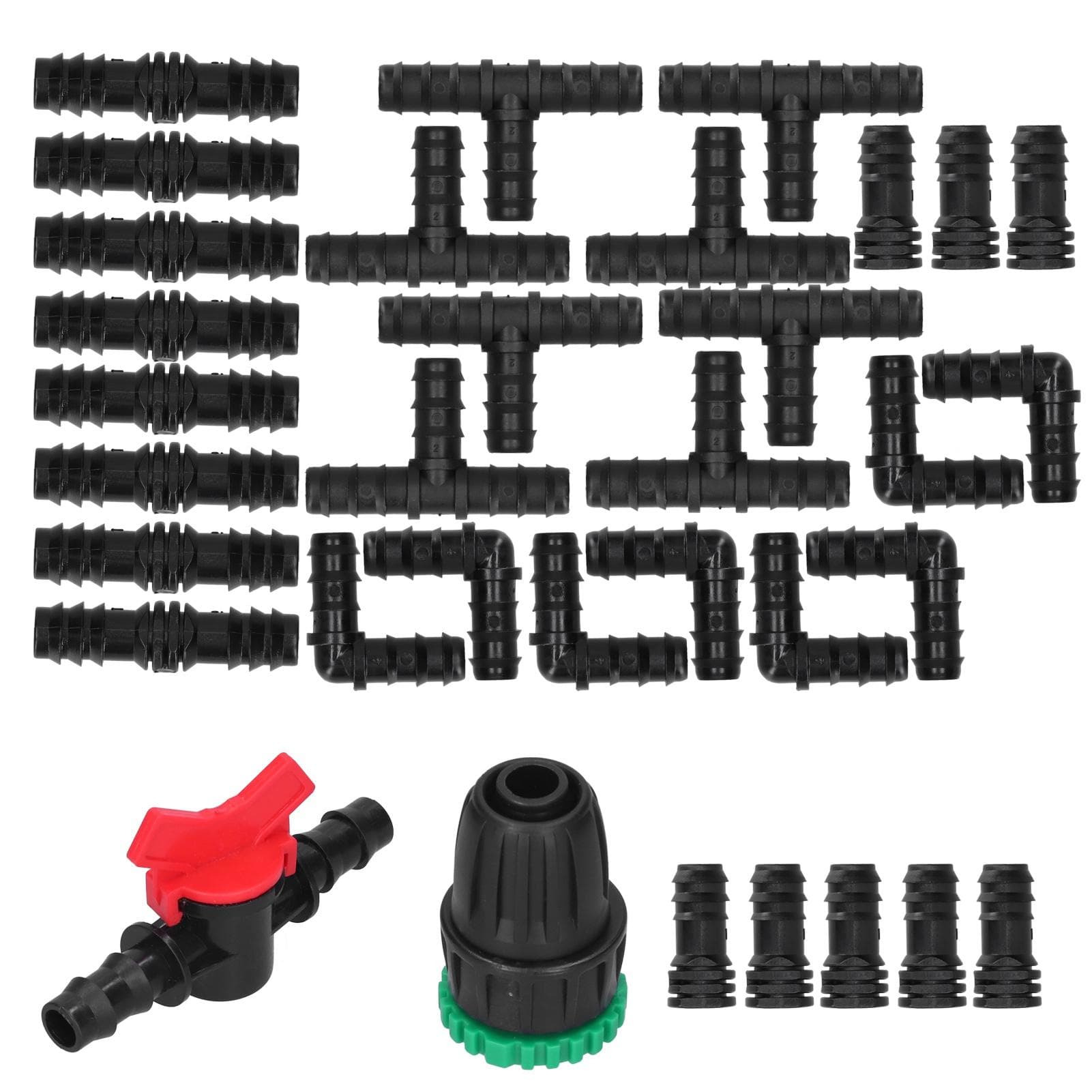 34Pcs/Set Drip Irrigation Kit G1/2 Faucet Adapter Tee Connector Spray Watering Supplies