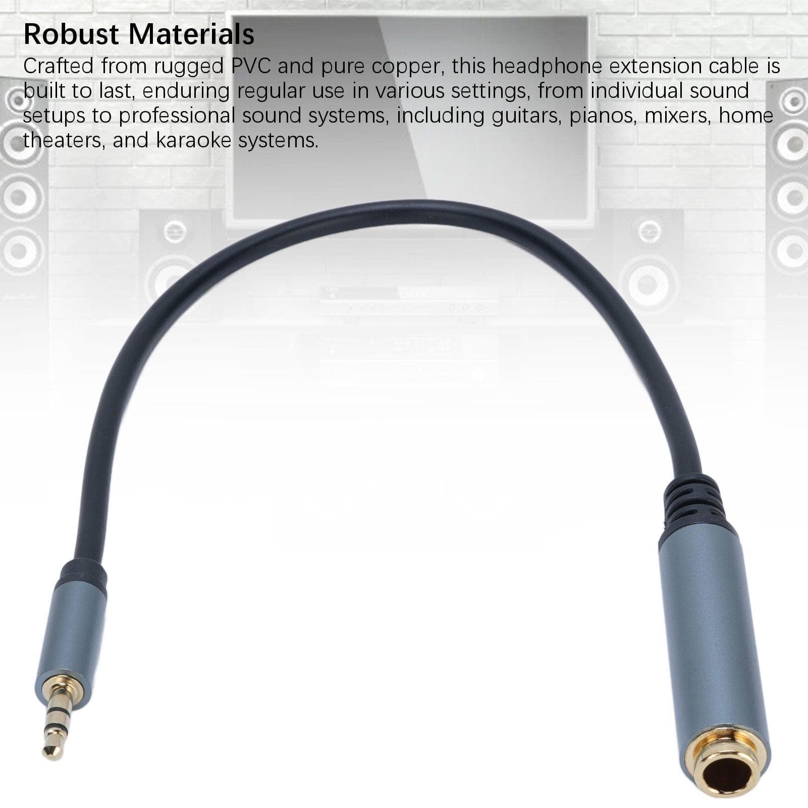 Sound Extension Cable 6.35mm Female to 3.5mm Male Headphone Mic HiFi Sound Stereo Extender Cord for