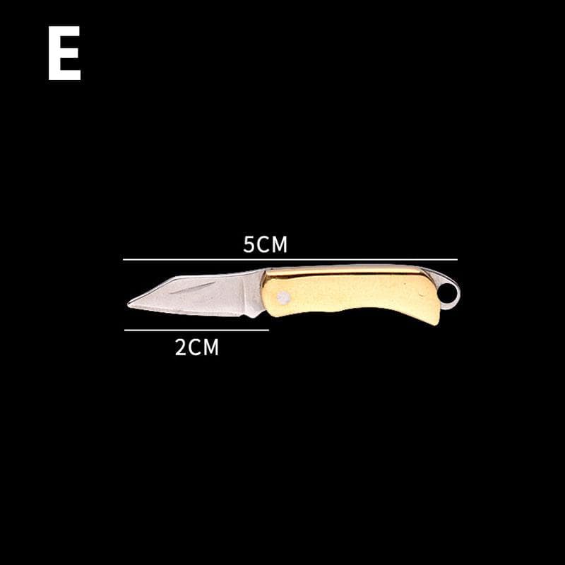 1PC Brass Miniature Keychain Folding Knife Mini Tool Pocket Knife Stainless Steel E