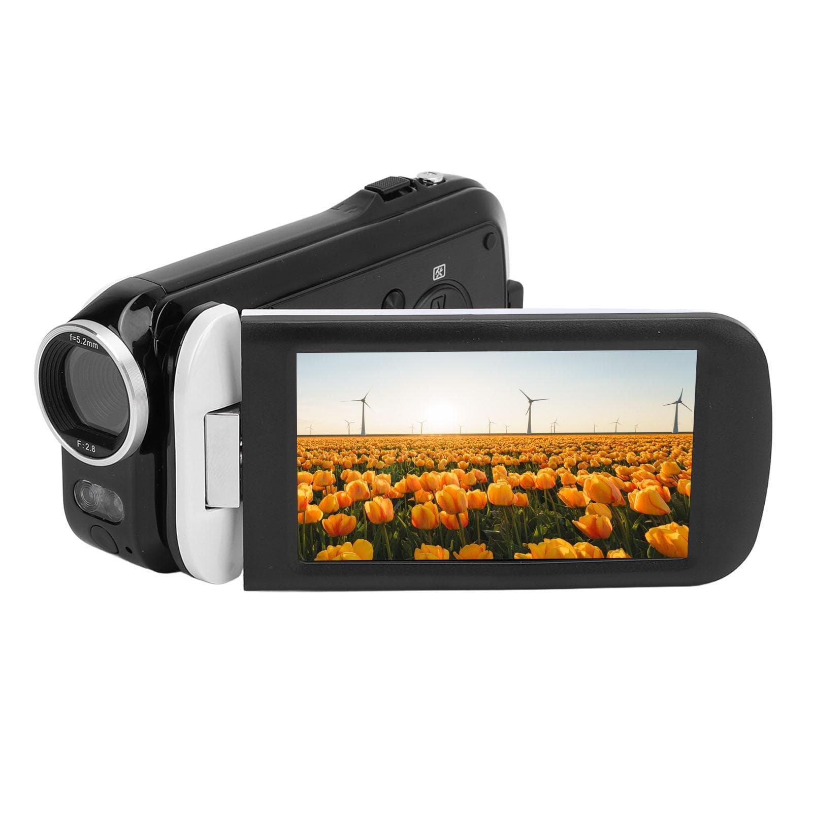 Video Camera with 3 Inch TFT Screen 48MP 2.7K 18X Zoom Fill Light 1500mAh Camcorder for Growth