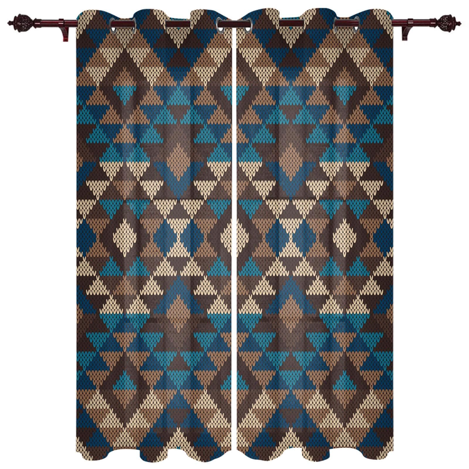 Aztecs Pattern Window Curtain for Living Room Bedroom Home Decor Kitchen for Window Drapes 135W x 60H(cm)