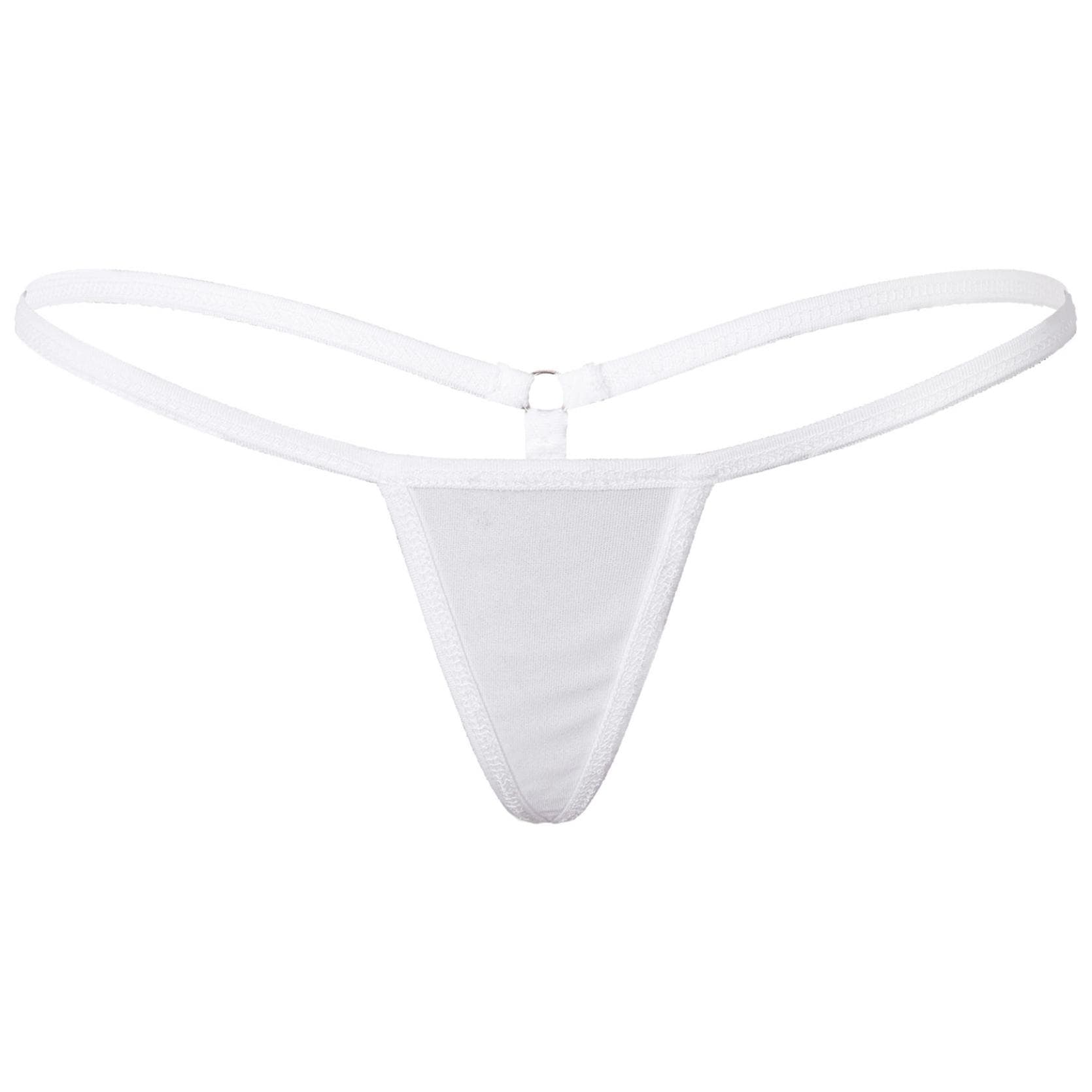 Womens Sexy G-String Thongs Panties Underwear Low Rise Bikini Bottom Briefs One Size white