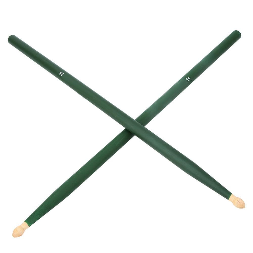 2Pcs Colorful Maple Wood Drum Stick Music Band Instrument Accessories(Green)