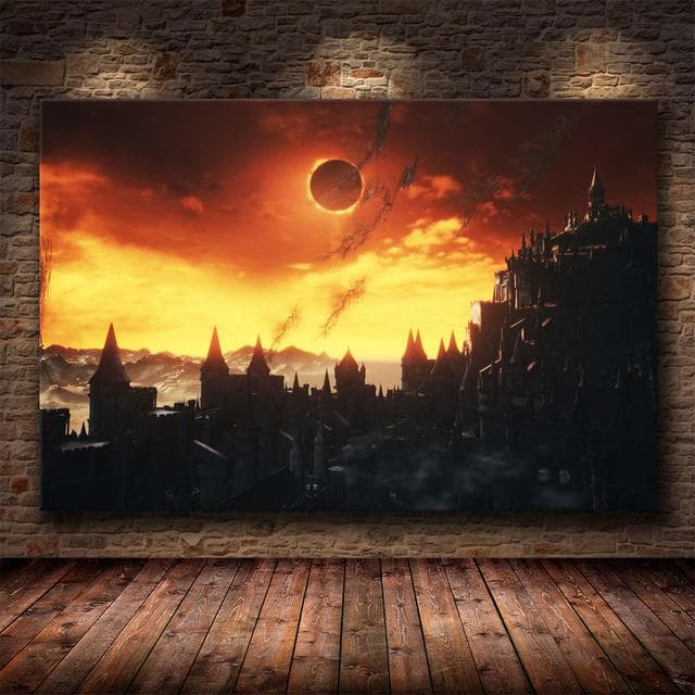 Classical Game Picture The Dark Souls 3 Canvas Painting Poster Decoration Home Wall Art Painting for Room Bedroom Decor Mural 60X90cm Unframed