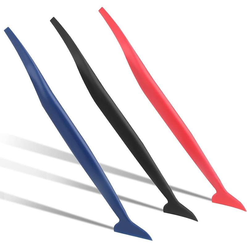 3Pcs Car Micro Squeegee Curves Slot Tint Tool Set 3 in 1 Different Hardness Gasket Squeegee for Installing Auto Wraps Stickers
