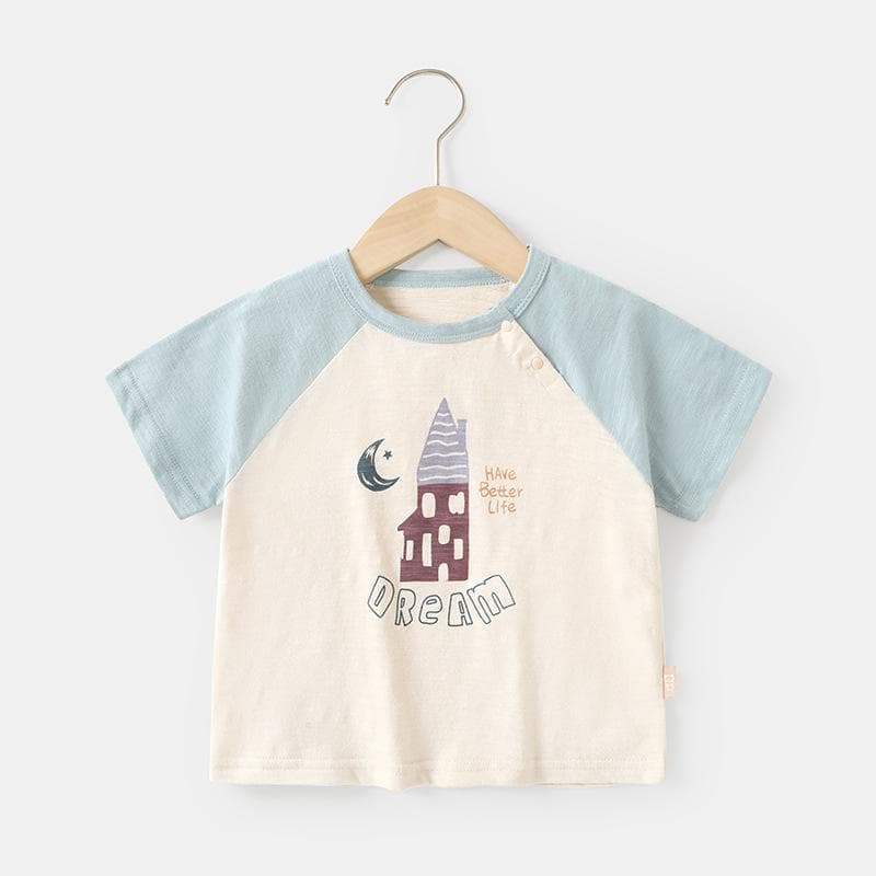 Baby Clothes Casual Short-sleeved T-shirts Summer Clothes Boys Girls Baby Children Children Summer Half-sleeved Tops 120cm