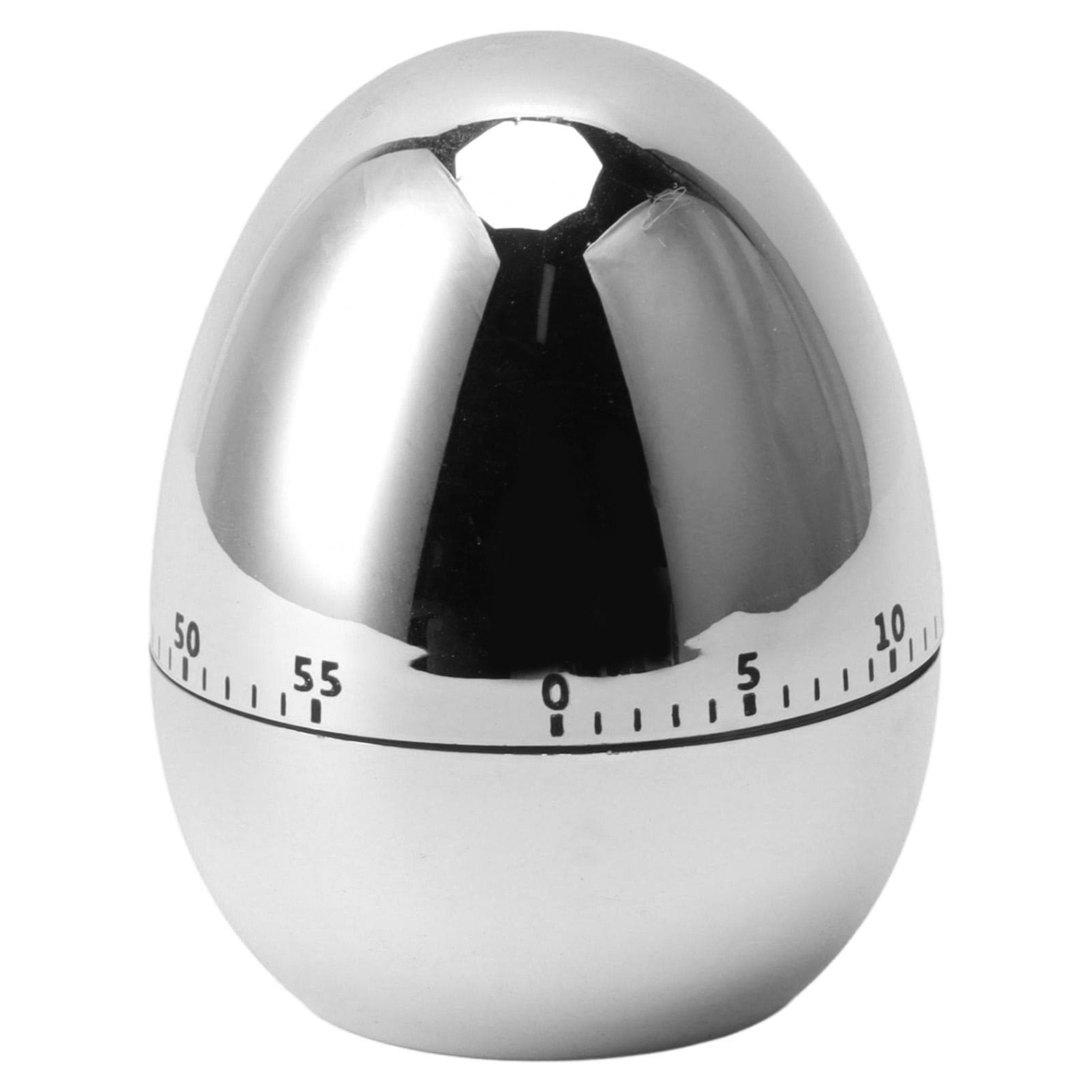 60 Minutes Egg Model Mechanical Timer Cooking Alarm Clock Manual Timer for Kitchen Silver Silver