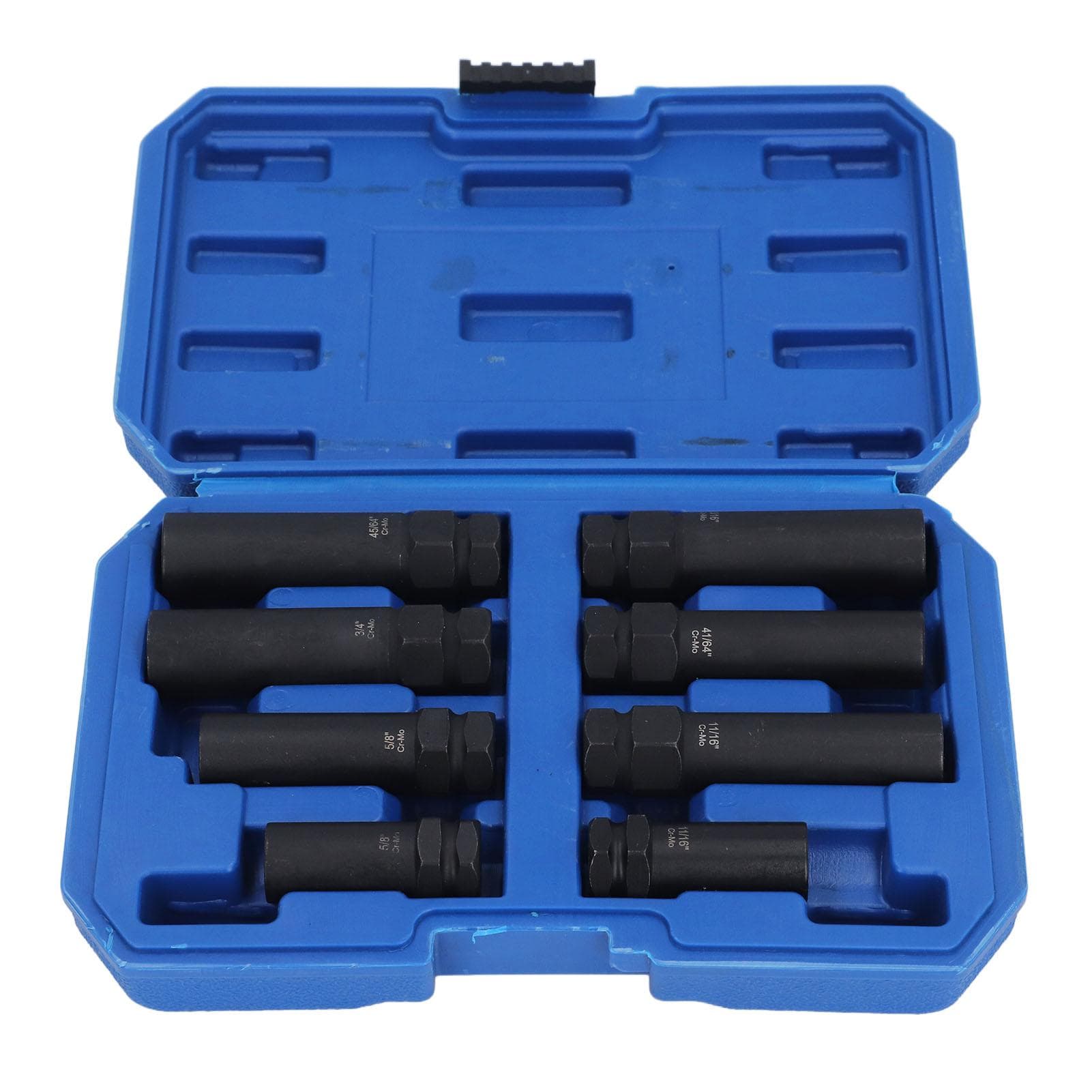 8 Pcs Lug Nut Socket Set 58 To 4564 Inch Cr Mo Steel Thin Walled Wheel Lock Removal Tool Kit