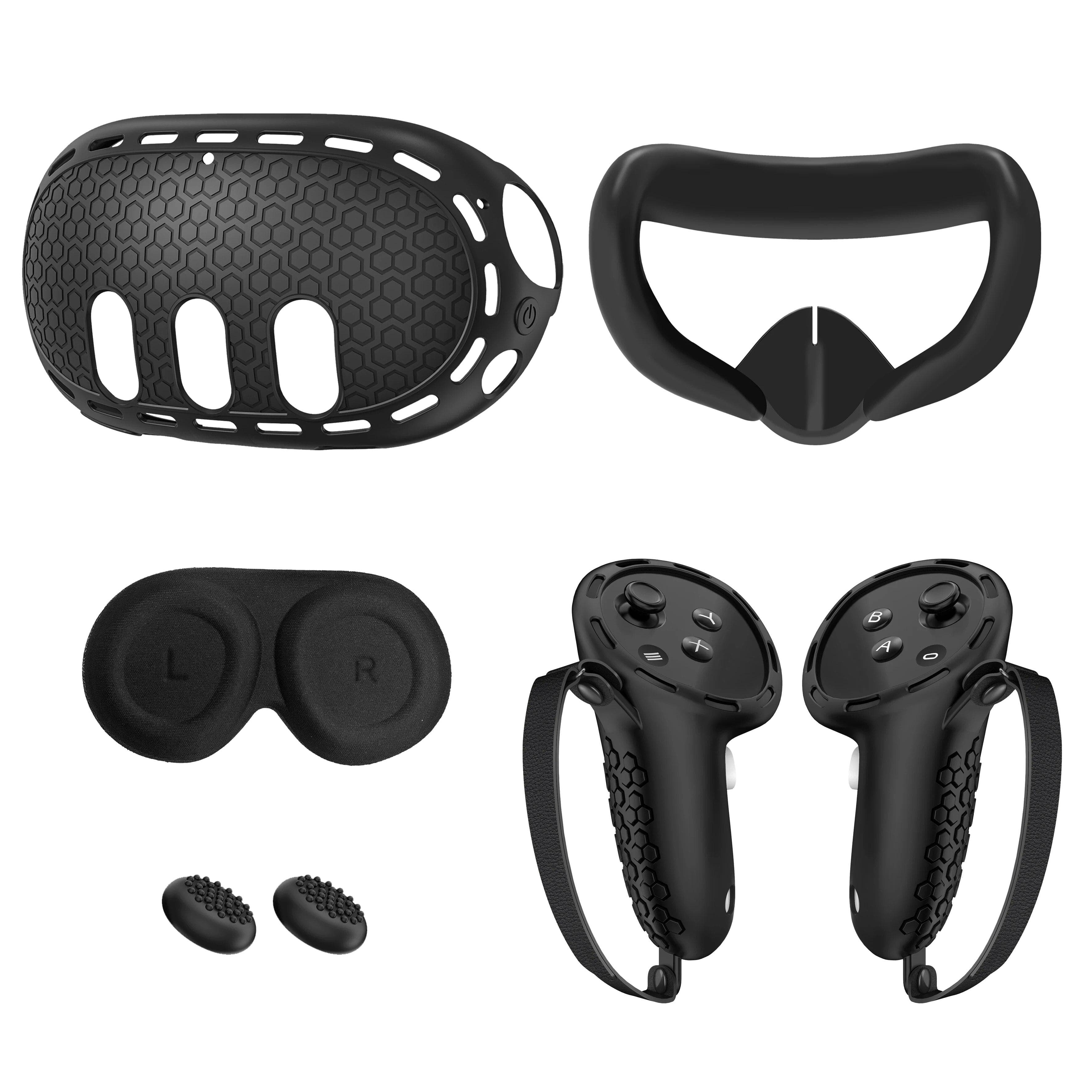 Silicone Cover Set for Oculus/Meta Quest 3, VR Accessories Protective Cover Controller Grips Cover, Headset Cover and Face Cover