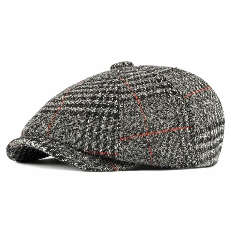 Autumn Winter Wool Plaid Beret Men Vintage Peaked Cap Octagonal Cap Newsboy Cap Gatsby Painters Hats Ivy Hat Gorro Hombre Boina grey