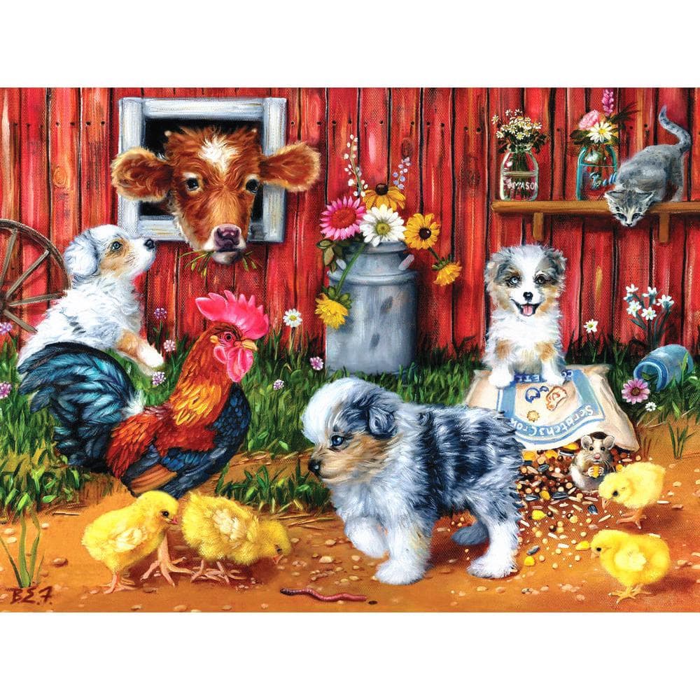 5D Dog Diamond Painting Full Round Puppy Farmyard Diamond Embroidery Scenery Cross Stitch Rhinestone 20X30CM