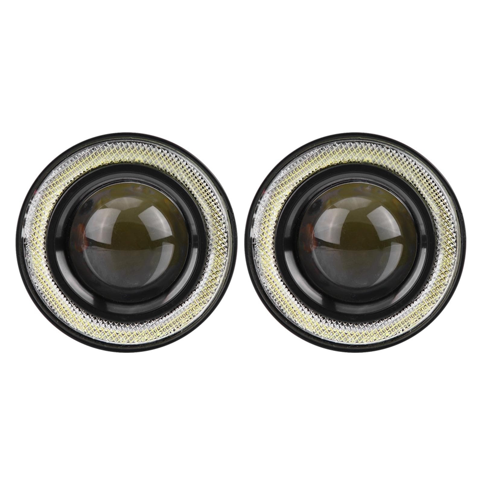 Universal 2pcs 10W LED COB Angel Eyes Daytime Running Light Car Vehicle Fog Lights (3.0in)