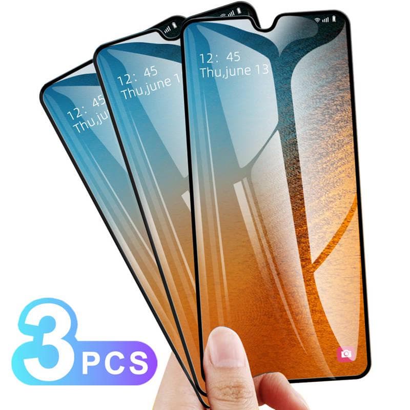 3 PCS Full Cover Screen Protector for Samsung Galaxy A15 A52 A55 A54 for iPhone 16 Pro XiaoMi Mi 9 RedMi Note 14 12 13 15 Huawei Tempered Glass Vivo Y36 black