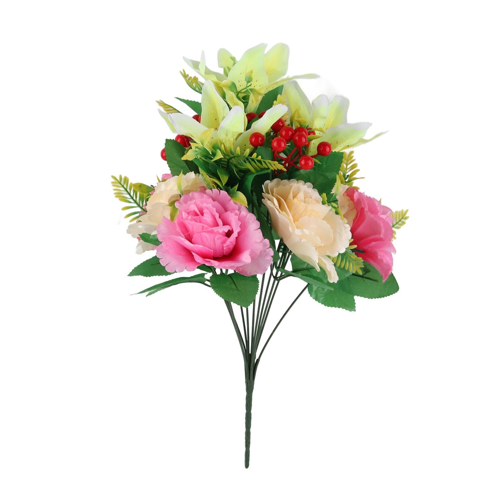 Artificial Lily Peony Bouquet Simulation Fake Flowers Home Flower Arrangement Bouquet for Birthday