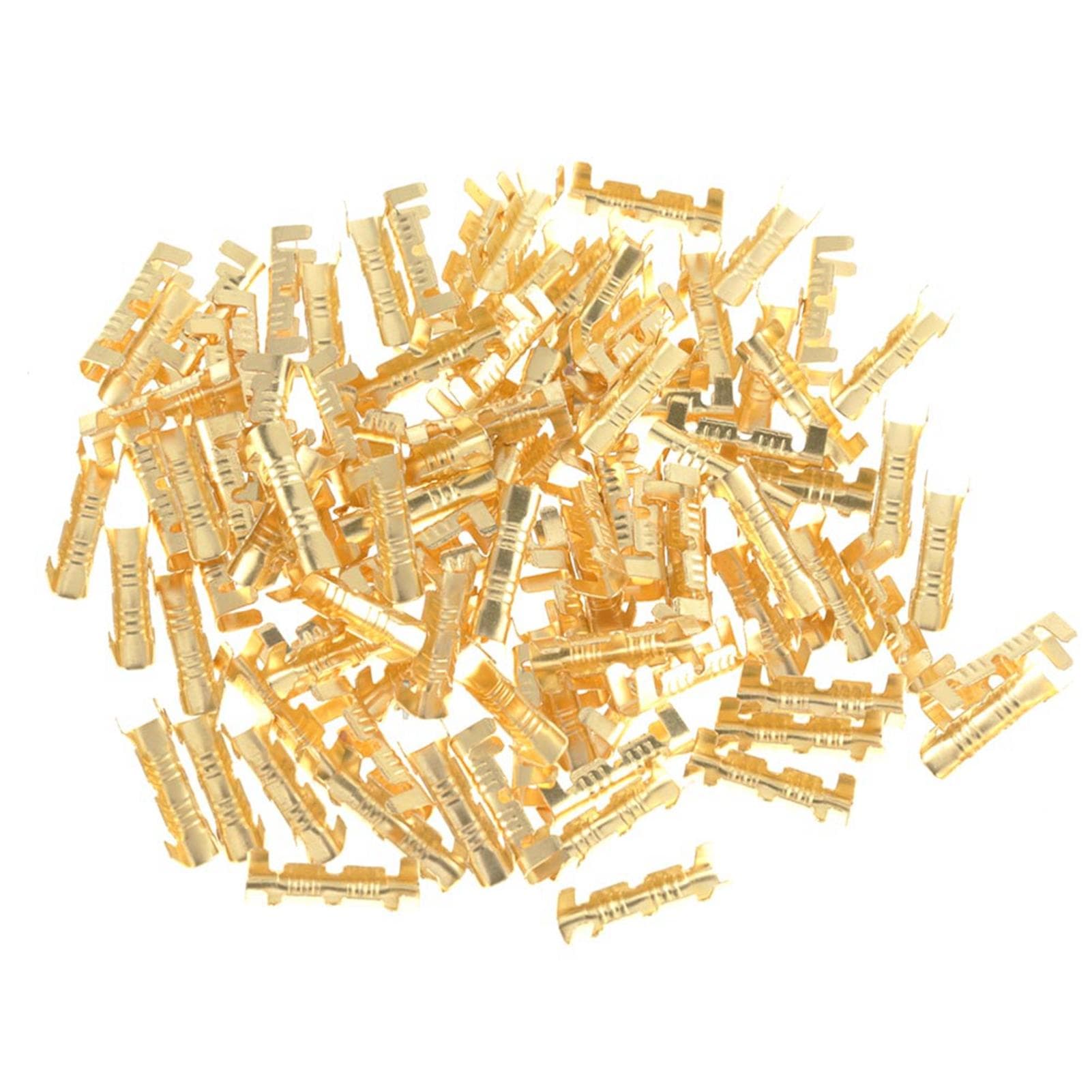 100Pcs Quick Connect Wiring Terminals Brass Crimp Terminals 0.51.5mm Square