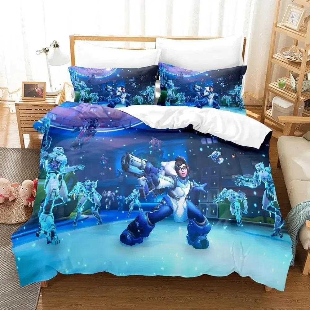Game Overwatchs Bedding Set Boys Girls Twin Queen Size Duvet Cover Pillowcase Bed Kids Adult Fashion Home Textile Customizable 70x133cm 2pcs