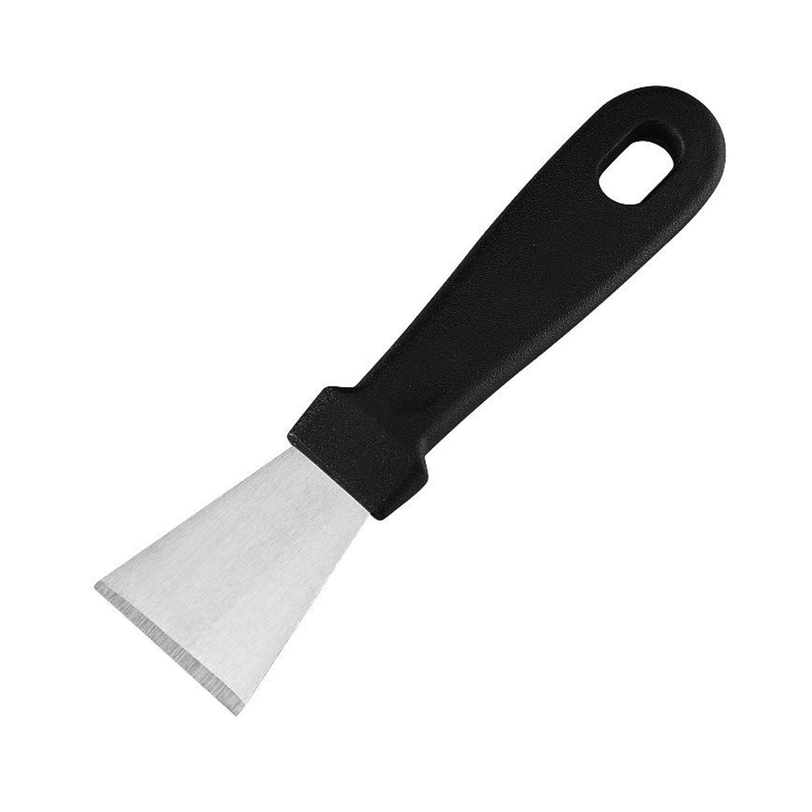 Kitchen Cleaning Spatula Stainless Steel Oil Fume Shovel Refrigerator Defrost Freezer Ice Scraper Medium Size Black (Straight Shovel) 23g / 0.8oz