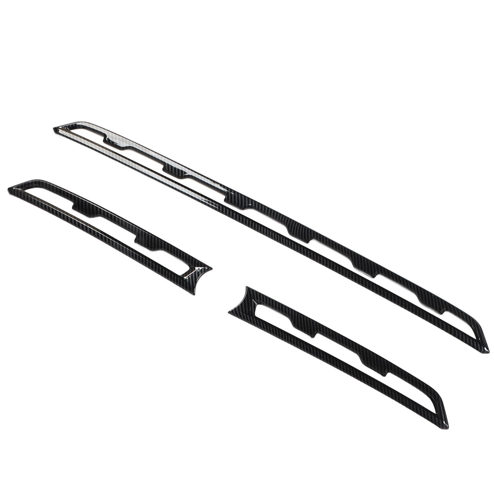 3Pcs Front Grille Strip Cover Carbon Texture Style Grille Strip Molding Trim Replacement for Subaru