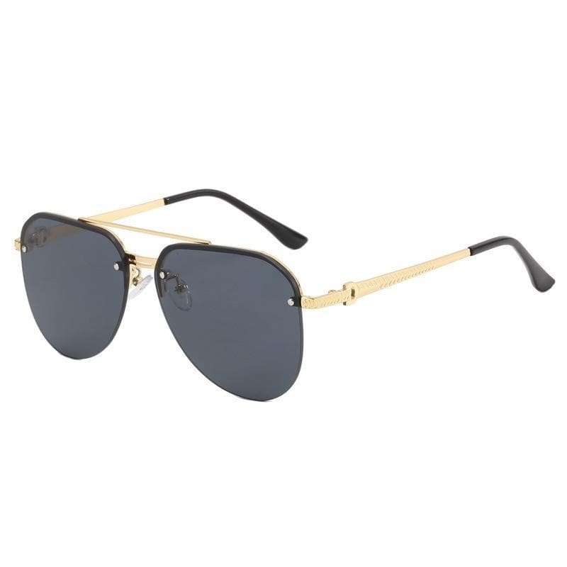 Fashion Metal Half Frame Women Sunglasses Outdoor Classic Double Beam UV Protection Stylish Glasses